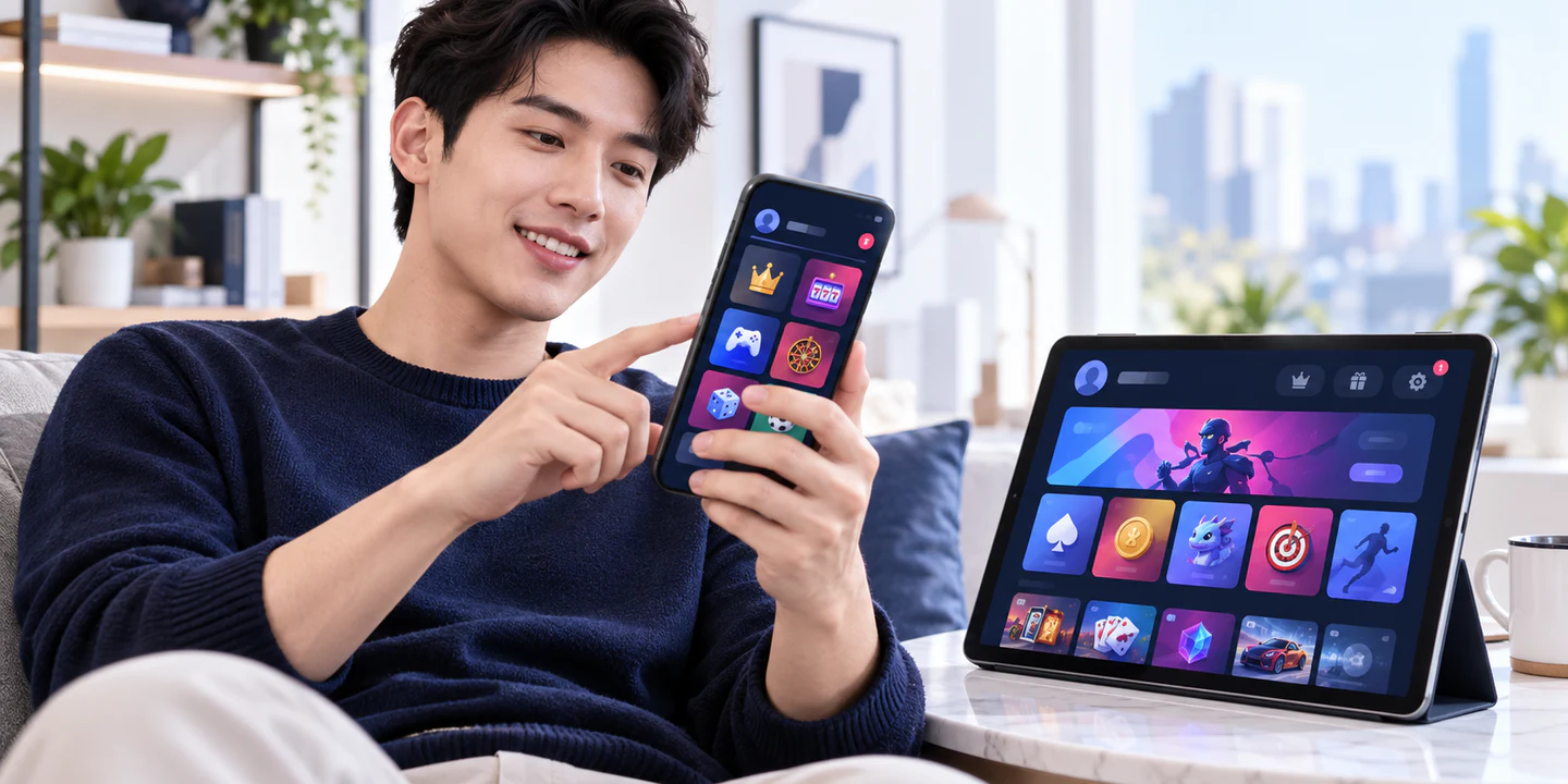 APP HH55: game và tài khoản trên điện thoại khi xem lại